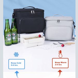 Sac à lunch portable 10L avec logo personnalisé, sac isotherme imperméable, sac de pique-nique réutilisable, sac de rangement alimentaire, sac isotherme cadeau - Product Image 6