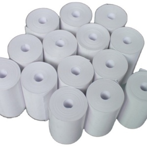 Free Core 57mmx30mts Antistatic Single Side <b>Wax</b> Coated 100% Virgin Pulp Writing <b>Paper</b> Roll with Logo Printed - Product Image 1