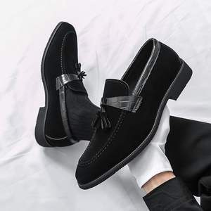 New men's business casual pointed slip-resistant fringed <b>matte</b> leather breathable versatile men's shoes - Product Image 6