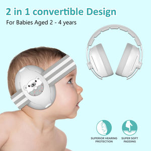 Ours en silicone 2 en 1 Protection auditive pour bébé Casque insonorisé réglable Réduction du bruit Cache-oreilles anti-bruit pour bébé - Product Image 5