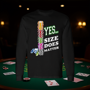 Sí, el tamaño importa, camiseta de póquer, camiseta de manga larga - Product Image 3