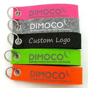 Promotional Keychains Custom RPET <b>Car</b> Felt <b>Key</b> <b>Ring</b> <b>Key</b> Chain <b>Key</b> Fob Felt Keychain with Custom Logo Keychain - Product Image 1