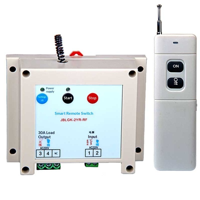 Wireless RF Remote Control Switch 220V Water Pump High-Power Non-Self-Priming Pump 2-Channel Controller Household Motors