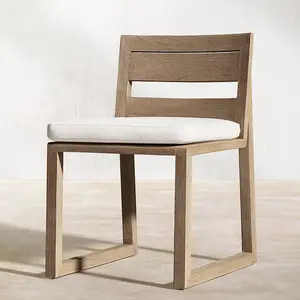 卸売カスタムモダンガーデン無垢材スクエアパティオ屋外テーブルと椅子