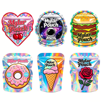 Sachets Mylar personnalisés colorés de 3,5 g, pochettes verticales avec fermeture éclair, sachets refermables en aluminium avec votre design imprimé