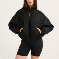 Veste de sport zippée oversize pour femme 2026, coupe courte, coupe-vent, col montant, décontractée, pour l'entraînement