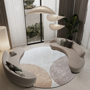 Round Rugs Modern <strong>Stripes</strong> Design Manufacturer NO MOQ Home Livingroom Bedroom Hall <strong>Floor</strong> Mat Handtufted Carpets for Any Size - Product Image 4