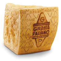 Fromage Dur Grana Padano de Haute Qualité 200g, Bloc de Fromage Ferme au Lait de Vache, Protéines et Additifs de Fermeurine, Prêt à Consommer, Emballage en Sachet