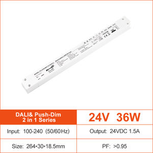 36W Single Output DALI Push 2 in 1 Flicker Free Dimmable <b>LED</b> Strip Driver 100-240V AC-DC 12V 24V Indoor IP20 <b>LED</b> <b>Power</b> <b>Supply</b> CV - Product Image 4
