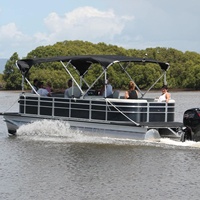 Bateau de luxe en aluminium, yacht à voile, transat, barbecue, construction soudée, 25 pieds, moteur hors-bord, pêche, tourisme, divertissement, balades panoramiques