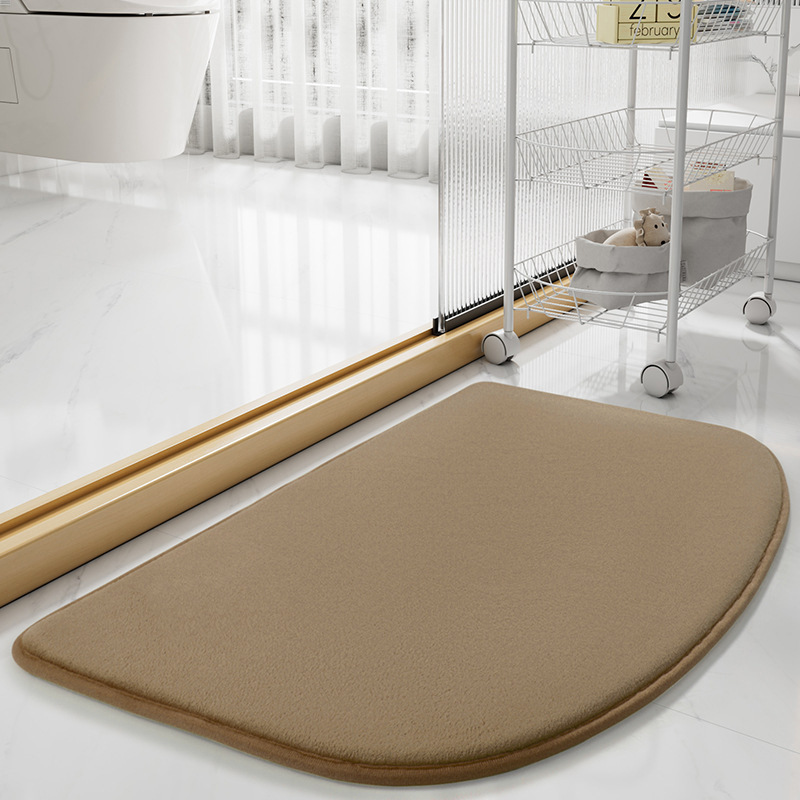 Memory Foam Bathroom Mat - Solid Coffee Color