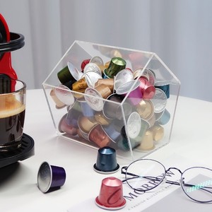 Support à capsules de café en acrylique 5 x 5 pouces, couvercle, boîte de rangement pour capsules <span class=keywords><strong>Nespresso</strong></span>, K Cup, boîte de rangement pour sachets de thé, bonbons, présentoirs pour restaurant - Product Image 3