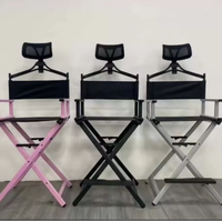 Chaise de Réalisateur Professionnelle Pliante en Métal, Portable et Robuste, pour Utilisation Intérieure et Extérieure, Idéale pour le Camping, le Maquillage, la Plage et comme Mobilier.