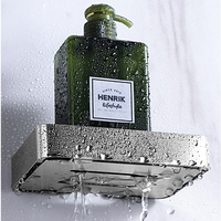 Meilleures ventes, porte-savon de salle de bain moderne mural en acier inoxydable, étanche, auto-drainant, forme rectangulaire
