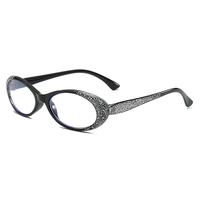 TY406 Lunettes de Lecture Minces Unisexe 1pc PC Cadre Ovale Bleu Lumière Blocage Presbytie Lunettes Correctives pour Hommes Femmes Marron
