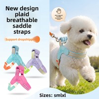 Harnais en polyester respirant en forme de Y pour animaux de compagnie, rembourrage en mousse, sangle de poitrine réglable de type selle, non abrasive, lavable en machine, petite taille