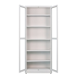 Librería Moderna de Acero, Vitrina de Pared para Sala de Estar, Puertas Batientes de Vidrio, Gabinetes Metálicos, Muebles para el Hogar - Product Image 4