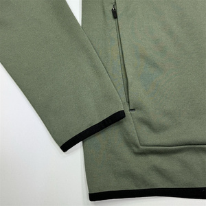 Rayon Heavy Weight Ponte Knit Pullover <b>Hoodie</b> Binding Hem Sweatshirt With Zipper Casual Shirt - Product Image 5