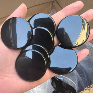 Đá Obsidian đen tự nhiên hình tròn đánh bóng 40mm giá sỉ rẻ, dùng làm tiền xu chạm khắc tự làm - Product Image 3