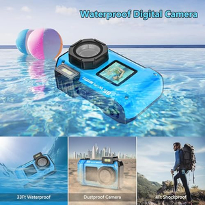 Caméra numérique étanche 33FT IP68, caméra vidéo selfie, mise au point automatique avec lumière SOS, batterie 2500 mAh, caméra compacte - Product Image 5
