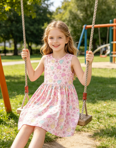 Vestido de Tirantes con Diseño de Helado para Bebés Niñas, Nuevo y de Alta Calidad, Gran Venta - Product Image 3