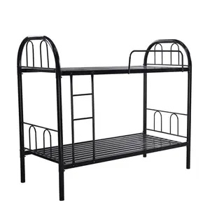 저렴한 가격 학교 기숙사 노동 사용 블랙 철 스틸 금속 이층 침대 프레임