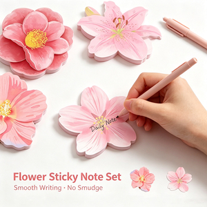 Blocs-notes adhésifs SK Flower, mémos en forme de pétales, autocollants, inscriptibles, 4 modèles - Product Image 4