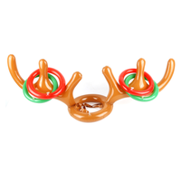 Jouet gonflable de lancer d'anneau de chapeau de bois de fête de Noël de PVC