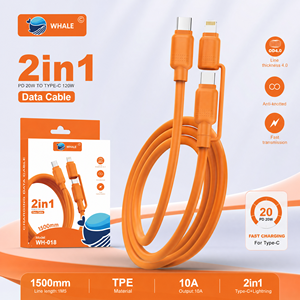 Câble de charge rapide WHALE 2 en 1, modèle 120W, en cuivre, connecteurs Type-C, 1,5 m pour iPhone, câble <span class=keywords><strong>Apple</strong></span> Type-C vers câble 2 en 1 - Product Image 4