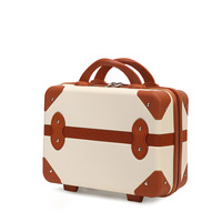 Petit cosmétique frais 14 pouces valise Macaron couleur Mini boîte à main peut ajouter Logo dessin animé motif voyage boîte de rangement