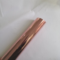 Película metalizada recubierta de oro rosa de un solo lado PET, materiales de marketing brillantes autoadhesivos, plotter de corte adhesivo, Navidad