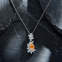Colgante de Plata de Ley 925 con Zirconia 5A, Collar personalizado de alta calidad, 7mm x 9mm, regalo de San Valentín