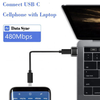 Konverter Konektor USB 2.0 a Male ke Type C Female, Adaptor USB Type C OTG untuk Pengisian Daya dan Transfer Data