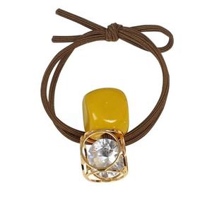 Elástico de Cabelo Colorido e Moderno para Meninas Coreanas, com Cubo Metálico Oco, Cristal e Strass, Laço de Cabelo - Product Image 5