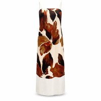 Robe longue moulante écologique à taille haute, imprimé floral numérique, col rond, pour l'été