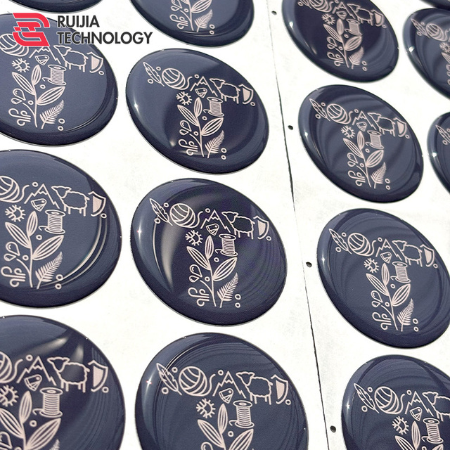 Custom OEM ODM 3D Clear Epoxy Dome Resin Stickers Self Adhesive Waterproof Brand Logo Labels Low MOQ 500 Pcs