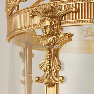 Pháp phong cách lối vào đèn đồng thau Đồng vật liệu đồng đèn chùm cổ điển sang trọng cổ đồng thau Đèn chùm trang trí trong nhà - Product Image 4