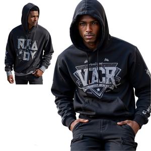 TKAN678 Hommes Vêtements Usine Populaire À Capuche Personnalisé Noir Blanc Polaire Pull Hoodies Surdimensionné Hommes Sweat - Product Image 2