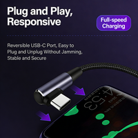 Câble USB Type C vers Type C à angle droit 90 degrés PD 100W, câbles de charge rapide et de transfert de données pour Apple Macbook Samsung Huawei