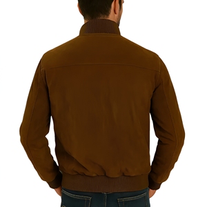<b>Men's</b> goat <b>suede</b> <b>jacket</b> Casual <b>suede</b> zip <b>jacket</b> Wholesale <b>suede</b> outerwear OEM service <b>jacket</b> Button Front <b>Suede</b> Shirt <b>Jacket</b> - Product Image 2