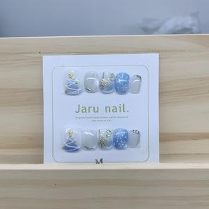 أظافر صناعية لاصقة مربعة الشكل بلمعة عين القط، بتصميم ندفة الثلج الصيفية ووانغ هوا ليتل سيستر، مناسبة للتدريب على فن الأظافر للسيدات. - Product Image 2