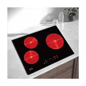 Bobine de cuivre pur de haute qualité 220V 4200W 3 brûleurs cuisinière à Induction intégrée cuisinière en céramique