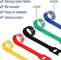 Sangles d'attache de câble à crochet et boucle réglables industrielles en nylon polyester coloré taille client Bracelet à crochet et boucle raisonnable
