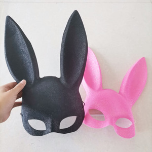 Vendita calda di alta qualità <span class=keywords><strong>coniglio</strong></span> forniture per feste <span class=keywords><strong>maschera</strong></span> coniglietto con Glitter - Product Image 4