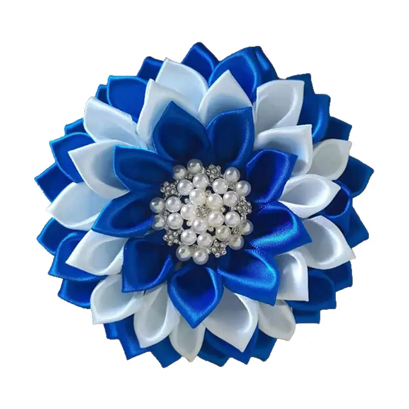 Haute Qualité Zeta Phi Beta Grec Sororité Corsage Satin Ruban Couche Diverses Couleurs Pétale Fleur Broche Broche