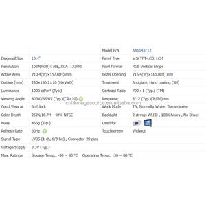 AA104XF12 10,4 "1024*768 100% Nuevo original enviado lo antes posible - Product Image 4
