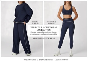 Conjuntos de Yoga de 3 Piezas Transpirables y Casuales de Talla Grande, <span class=keywords><strong>Ropa</strong></span> Deportiva <span class=keywords><strong>para</strong></span> Mujer, Traje de Entrenamiento, <span class=keywords><strong>Ropa</strong></span> de <span class=keywords><strong>Gimnasio</strong></span> - Product Image 4