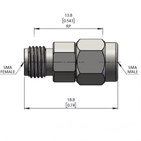 Adaptador SMA Macho a SMA Hembra de Precisión, Bajo VSWR, Baja Pérdida de Inserción, Conector Coaxial RF de CC-27GHz para Microondas