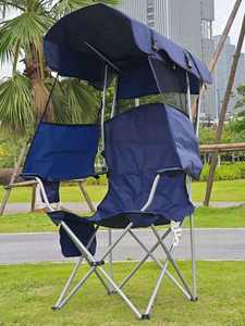 كرسي خفيف للغاية قابل للطي خارجي مسند ذراع محمول للصيد قابل للطي كرسي تخييم مع مظلة - Product Image 3