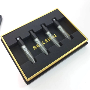 Op maat gemaakte zwarte lege parfumflesjes discovery tester mini sample cadeau magnetische verpakking papieren doos - Product Image 4
